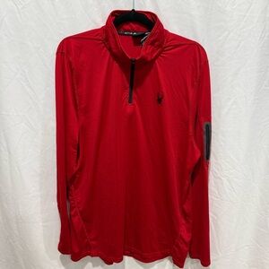 Spyder Active Red Quarter Zip‎ Pullover XL ProW8 Stretch Ski Base Layer Exercise